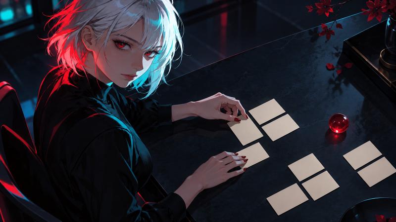 Cora Aegis arranges blank cards into separate groups on a table, symbolizing checks of a SLIP39 backup